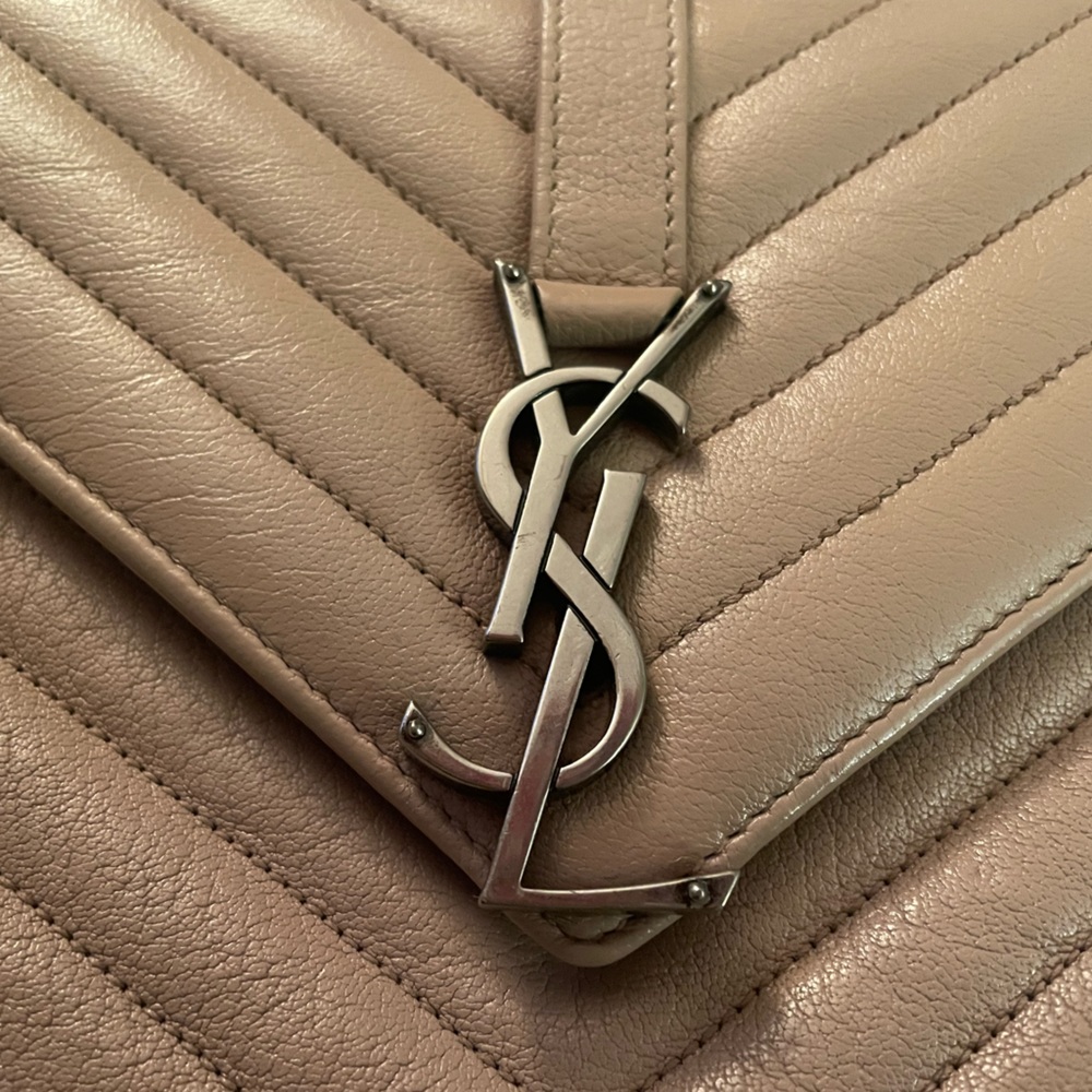 YSL medium college bag in beige color - Picture 3 of 14